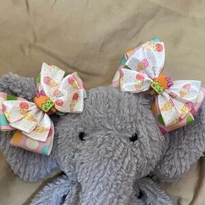 Summer Fun Piggy tails hair bows set (hand made)